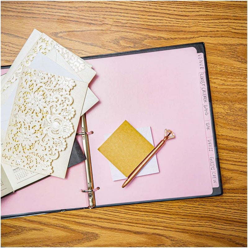 Paper Junkie 12 Sets Pink 8 Tab Dividers for 3 Ring Binder  Paper Binder Separators with Tabs  Bulk Pack of 96 Total Page Dividers for School  Work  Home  Office Supplies (Letter Size  9.5x11 in) - Image 3